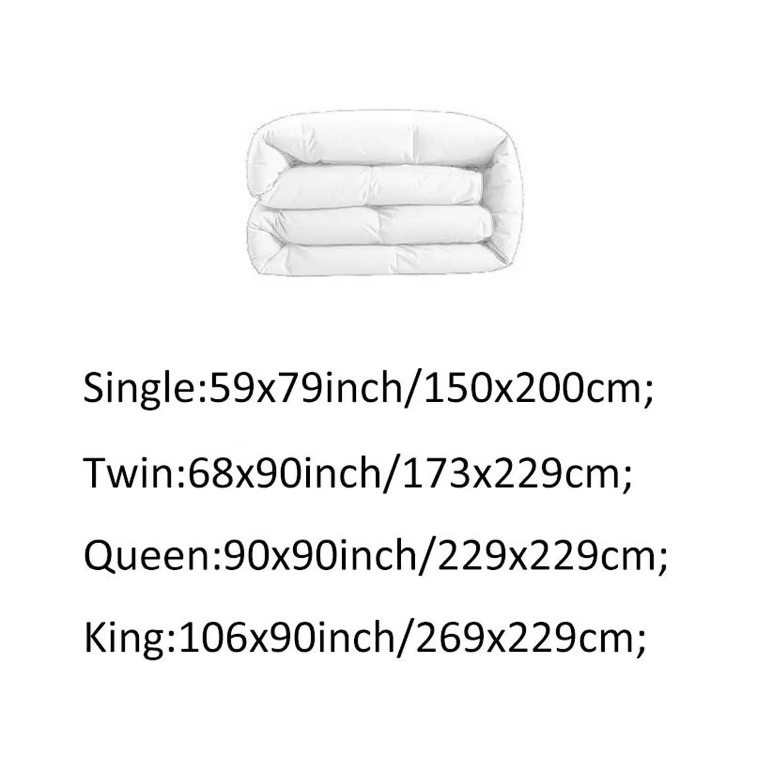 WQSPRING Lightweight All Season Microfiber Comforter Full Queen Size Polyester Soft Antimicrobial Bedding Warm Blanket Quilt