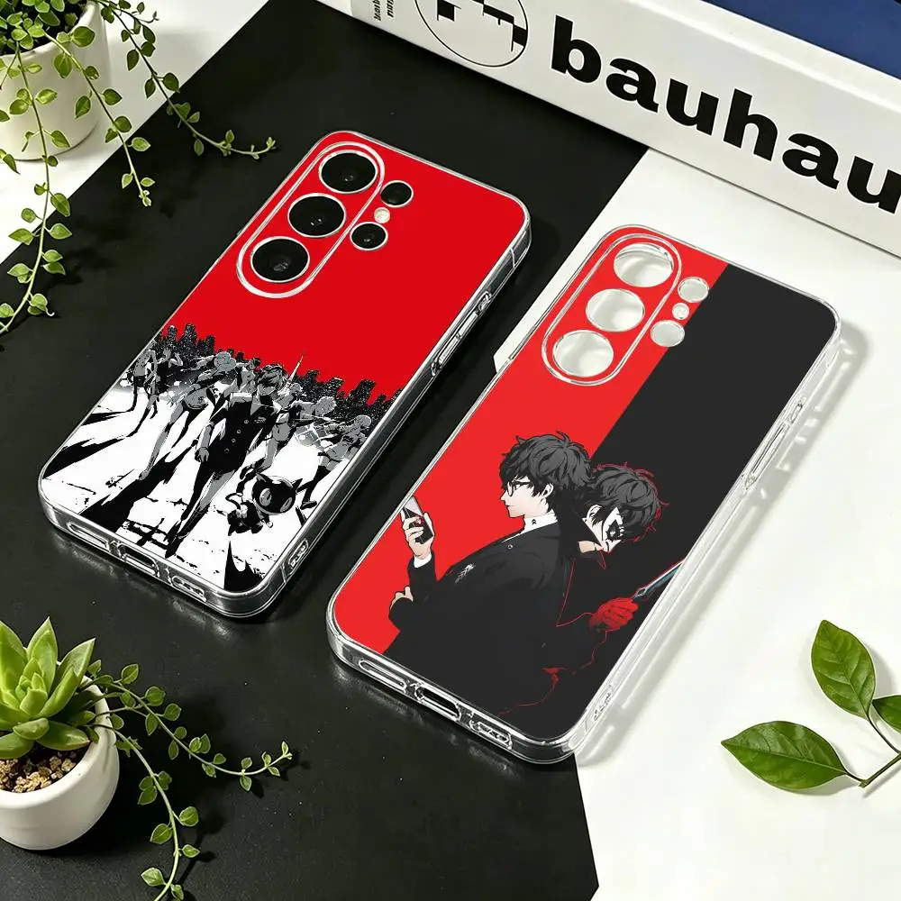 Game P-Persona 5   Clear Phone Case For Samsung S24 S23 S22 S21 S20 S10 Note 20 Ultra Note 10
