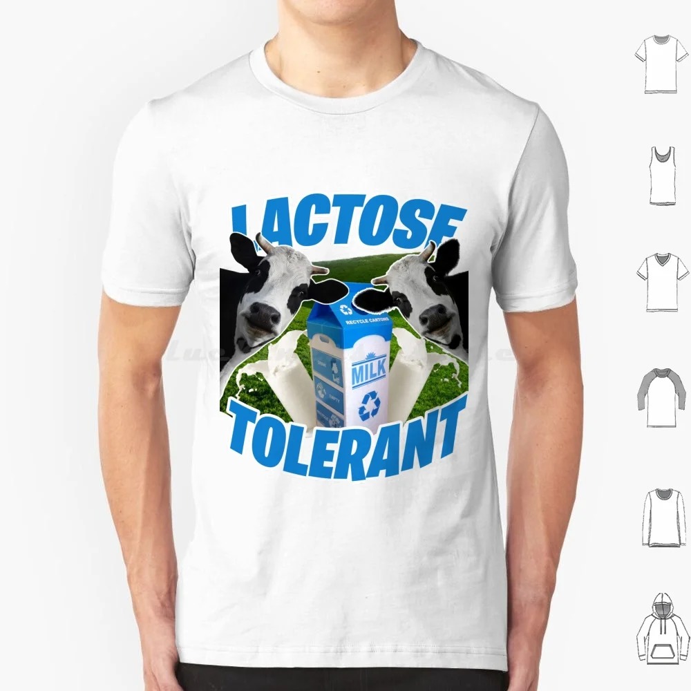 Camiseta divertida con Tolerante de lactosa, camisa 100% de algodón de talla grande, divertida, sin leche