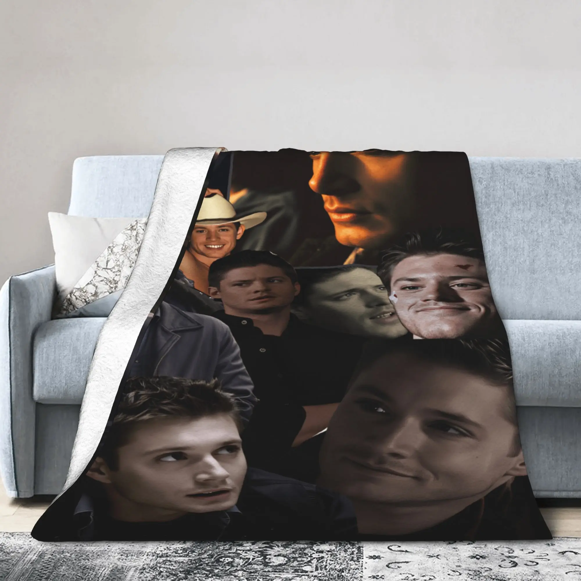 Sam Winchester Supernatural Collage Printed  Blankets Quality Super Soft  Throw Blanket Spring Decorative Outdoor Bedspread