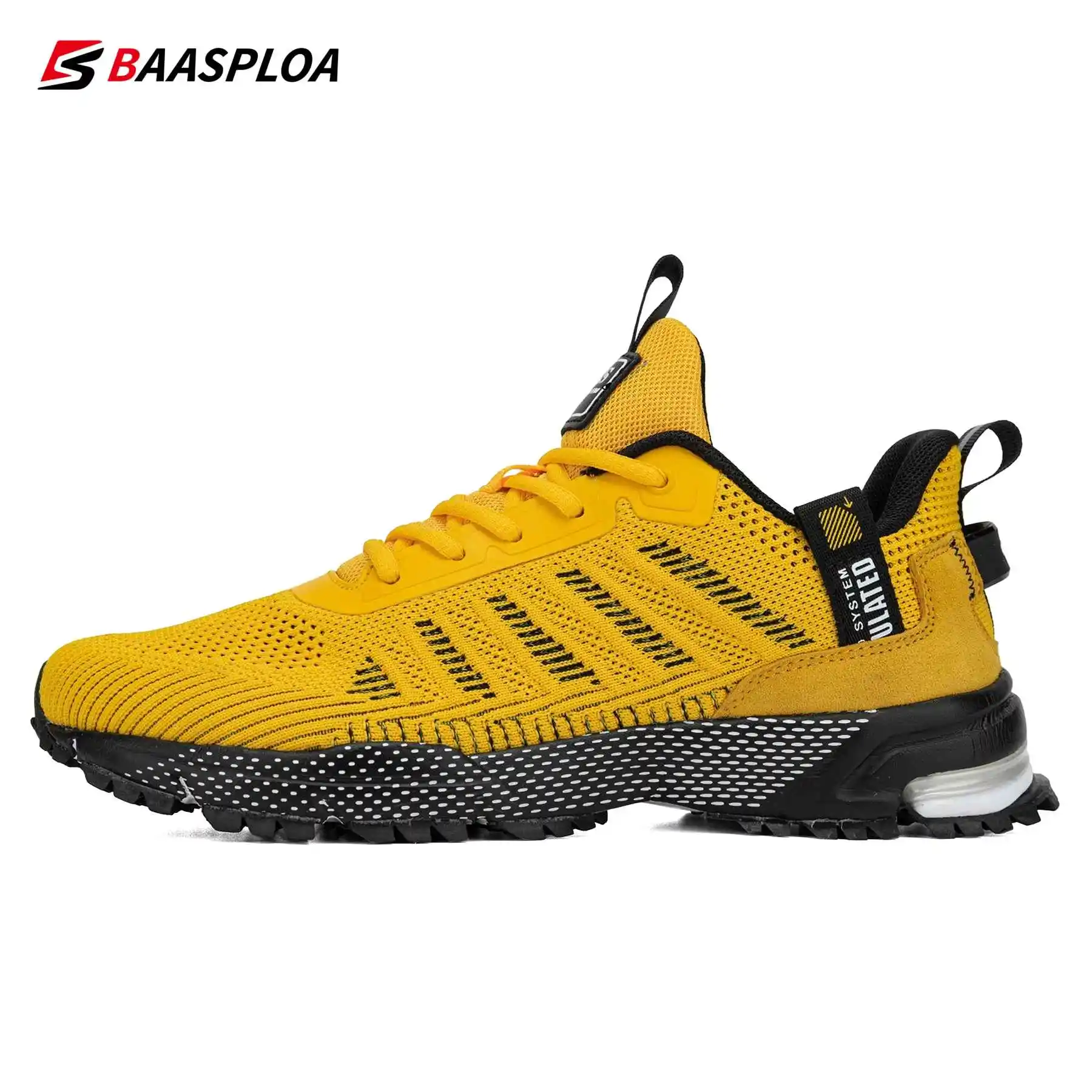 Men\'s Running Shoes Baasploa Male Sneakers Shoes Breathable Mesh Outdoor Grass Walking Gym Shoes For Men Plus Size 41-50