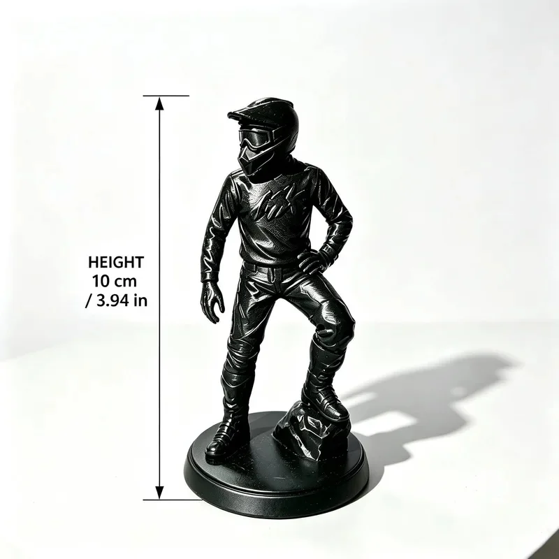 Cool Dirt Bike Motocross Racer Figure 3D‑Printed Man Sculpture Gaming Desk Decor Motorcycle Lover Gift Tabletop Display Ornament