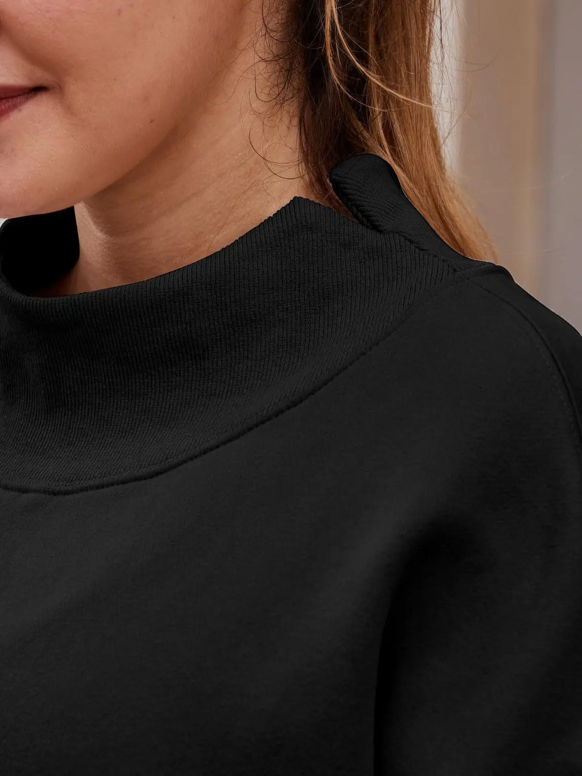 Womens-Oversized-Mock-Neck-Sweatshirt-Shoulder-Cut-Out-Design-Solid-Color-Long-Sleeve-Autumn-Lazy-Fit-Casual-Commuter-Pullover-T