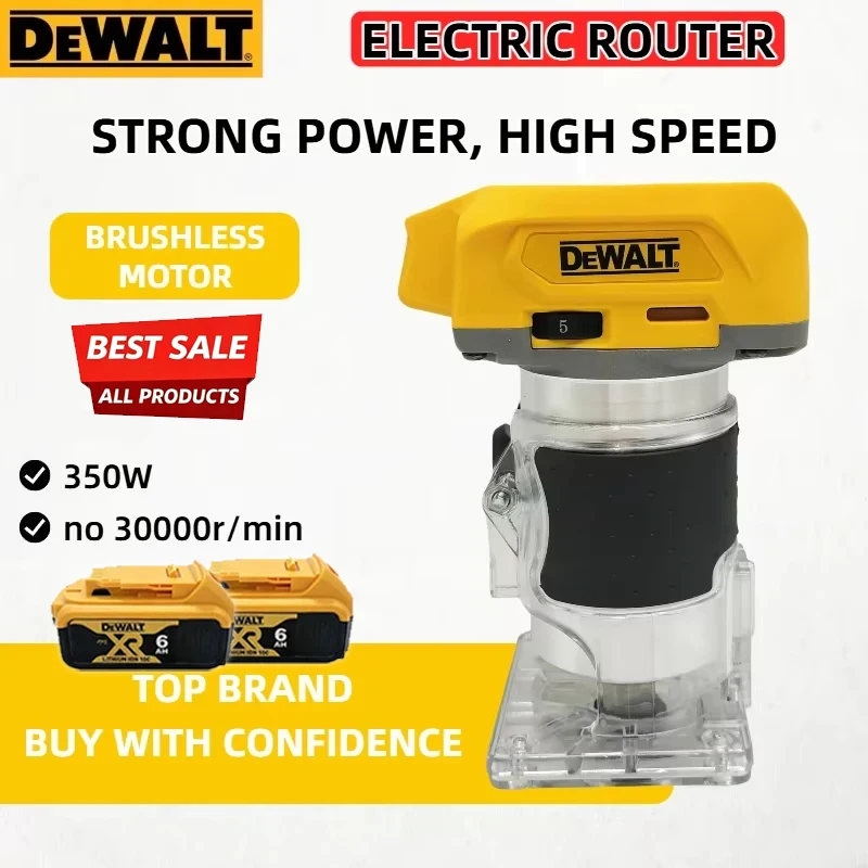 DeWalt Cordless Brushless Electric Trimmer 30000RPM, Wood Router, Woodworking Milling, Trimming & Engraving Machine