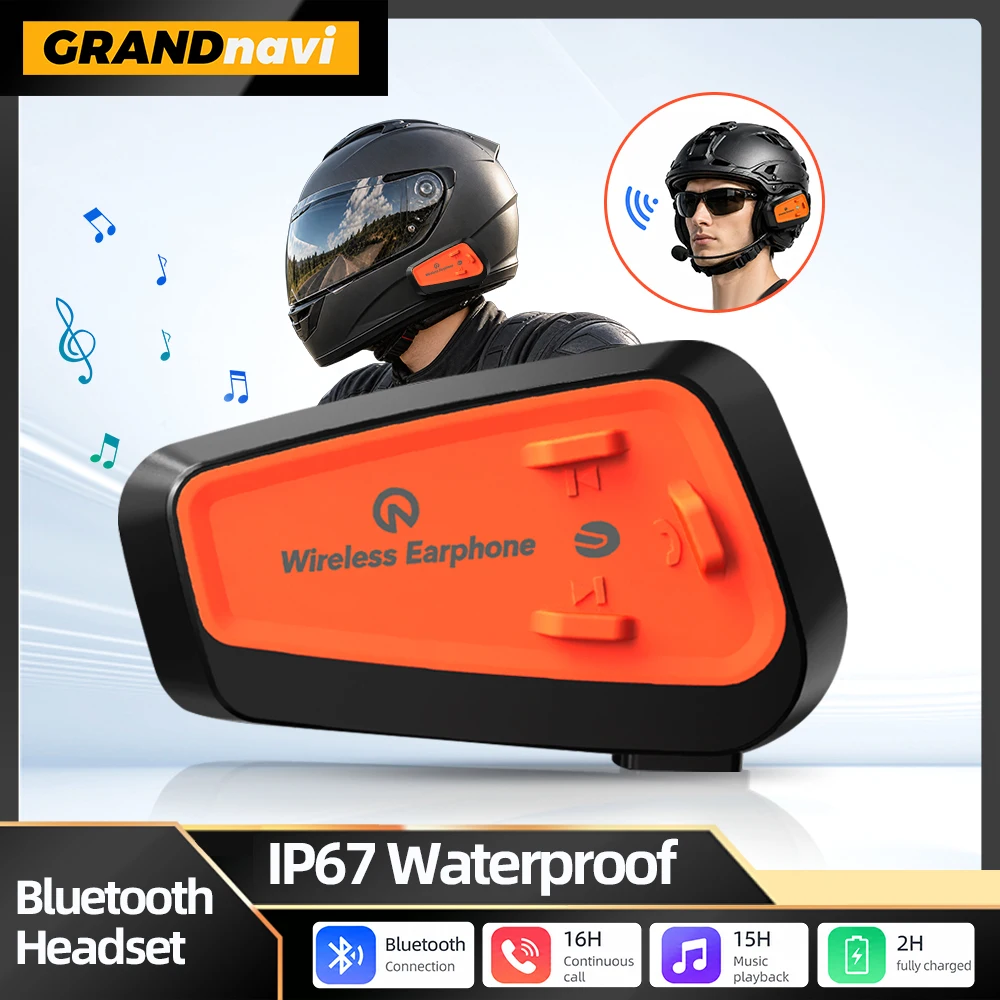 Motorcycle Helmet Bluetooth Headset IPX67 Waterproof Noise Reduction Small and Exquisite Integrating All Major Functions