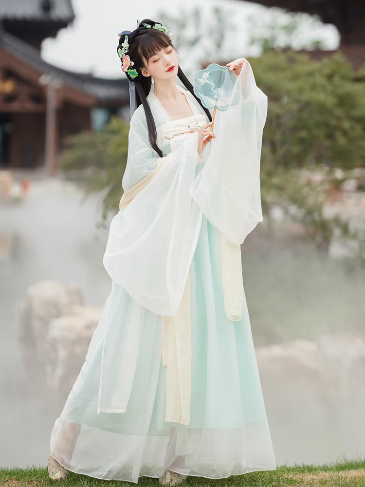 

Original Hanfu Women's Tang Sle One-Piece Embroidered Chest Skirt Long Sve Commute Super Fairy National Daily Dr 2025 Hot SALE