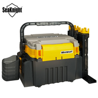 SeaKnight Brand 10L Fishing Tackle Box Strong Engineering PP Material Outdoor Multifunctional Fishing Box with Rod Barrel