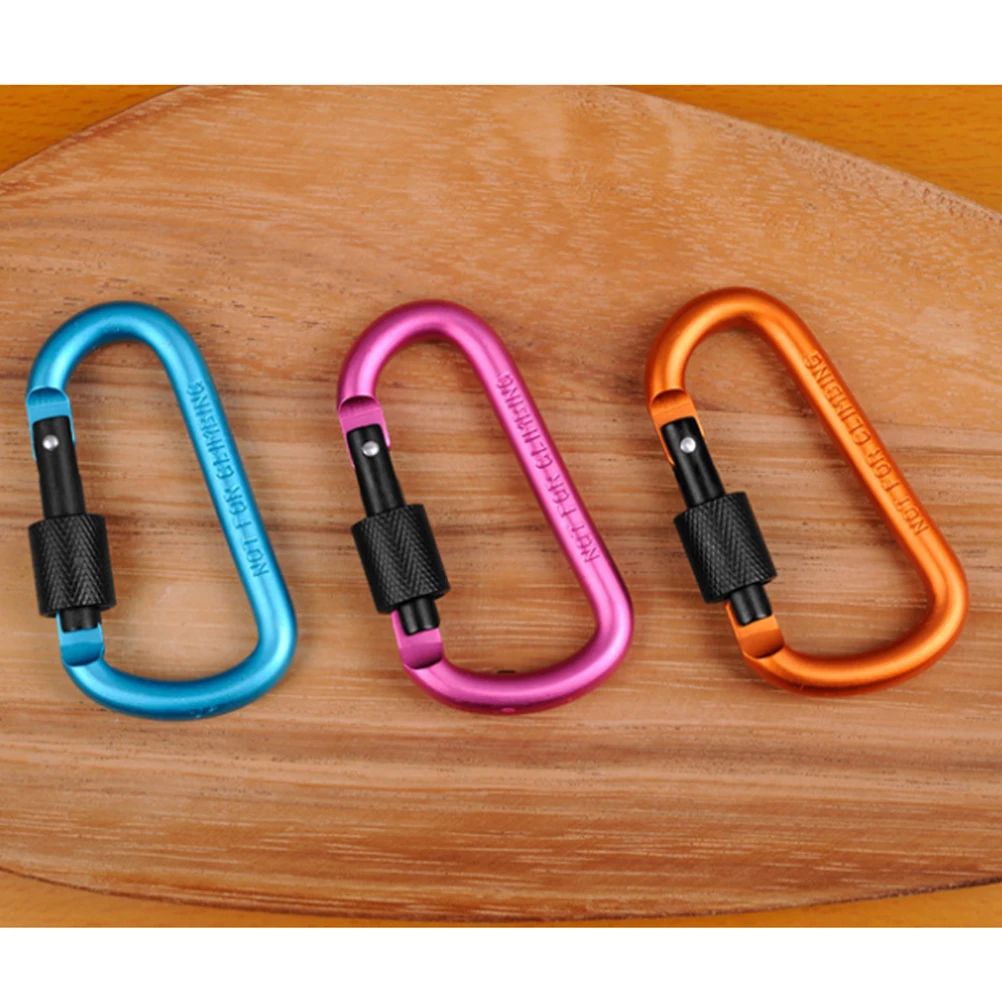 

Aluminum Alloy Carabiner D Clip Hook Multifunctional Keychain Heavy Duty Wear Resistant for Hiking Camping Travel Outdoor