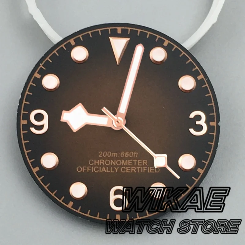 29mm gradient dial Vintage Black Brown with rose gold Snowflake needle NH35 36 ETA2824 PT5000 Watch modification accessories