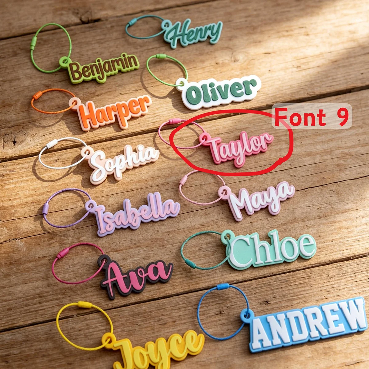 Personalized Kids Name Tag Keychain, 3D Printed Backpack Pendant, Water Bottle & Lunch Box Identification Tag
