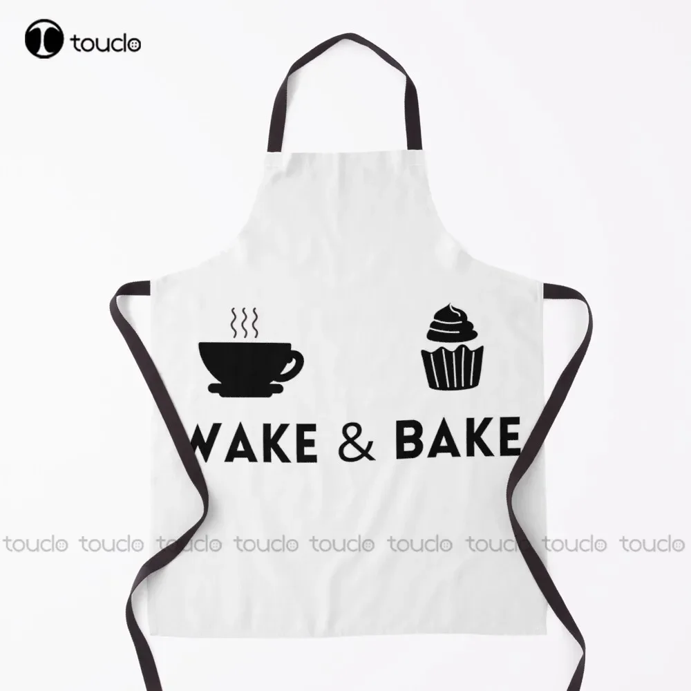 

Wake & Bake Apron Cooking Aprons For Women Men Unisex Adult Garden Kitchen Household Cleaning Apron