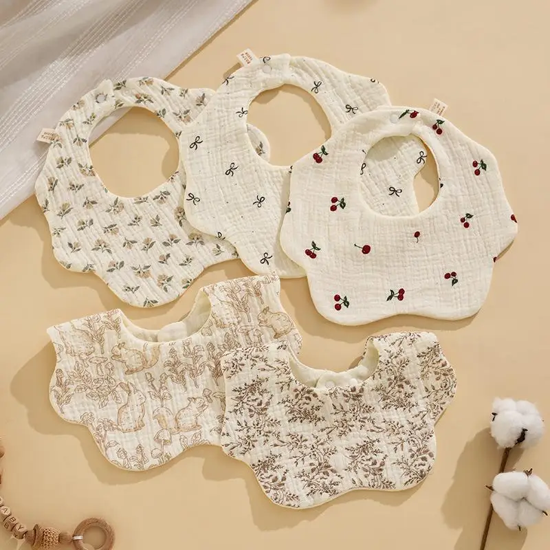 

1PC Baby Bibs Cotton Newborn Bibs Feeding Drool Bandana Saliva Towel Toddler Ruffle Floral Bib Baby Accessories