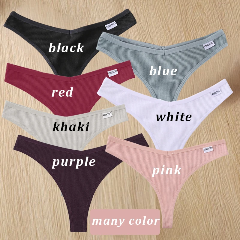 Cotton Women\'s Underwear Sexy Panty Female Underpants Solid Color Lingerie T-Back V Waist Low Intimates Thongs Brazilian pants