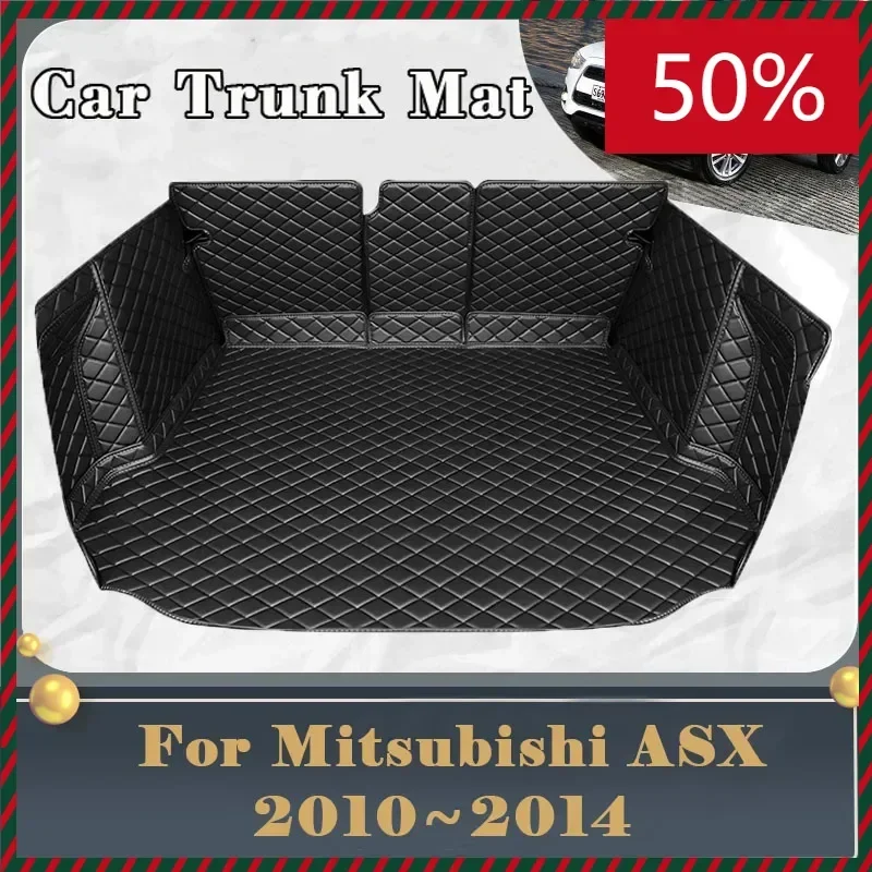 Car Trunk Mat For Mitsubishi ASX RVR 2010 2011 2012 2013 2014 Dirt-resistant Fully Trunk Mat Rear Cargo Tray Car Accessories