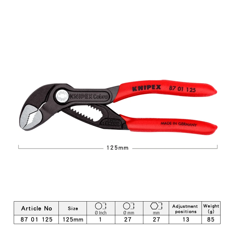 KNIPEX 87 01 125 Mini 5 Inch Cobra Water Pump Pliers