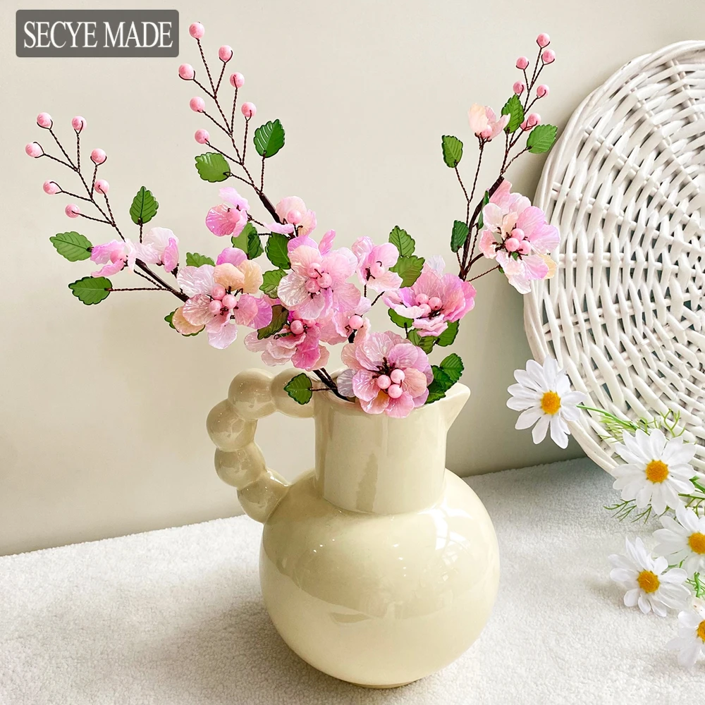 

1/3PCS Artificial Peach Blossom Pink Simulation Flower Home Wedding Floral Decoration Flower Arrangement Photography Props K115