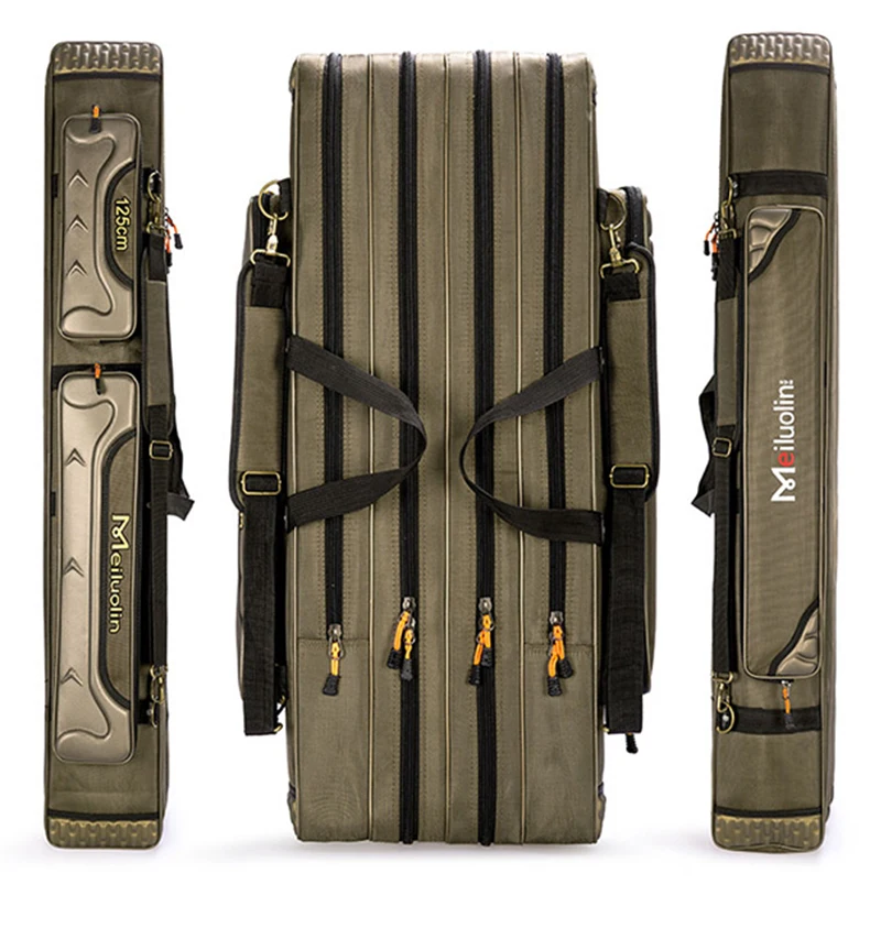 Große Angelruten-Aufbewahrungstasche 80cm-130cm, Robuste Oxford-Tasche für Angelruten und Zubehör, Pesca-Box für Herren – Detail 3