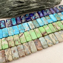 10.3x20MM 8Inchs Rectangle Shape Natural Imperial Jaspers Slice Space Beads For DIY Bracelet Jewelry Making