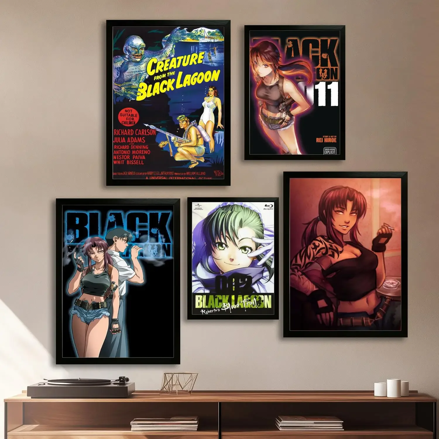 black lagoon Canvas Art Poster and Wall Art, Picture Print, Modern Family, Bedroom Decor, Posters,Decorative painting