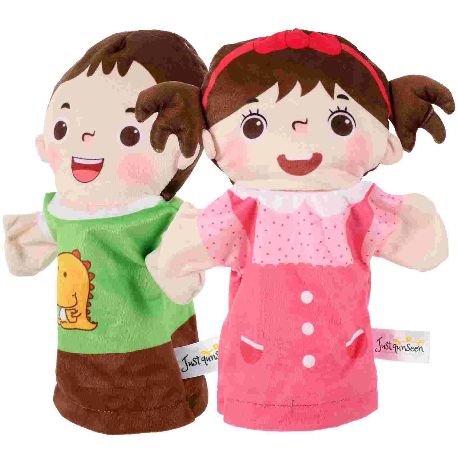 2 Pcs Character Hand Puppet Adults Toy Educational Figure Lifelike Decorate Children Puppets for Cotton Infant