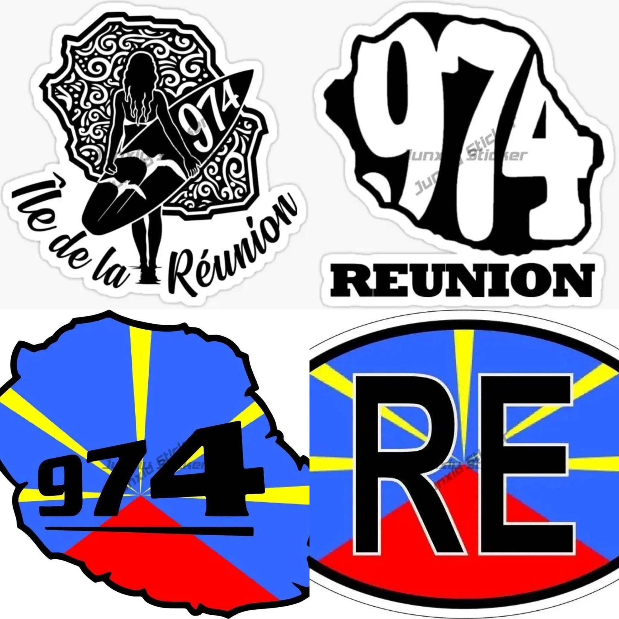 

Reunion Island 974 Style Graphic Vinyl Sticker Car Decal For Window Bumper Laptop Scratch Resistant Travel Decor Accessories