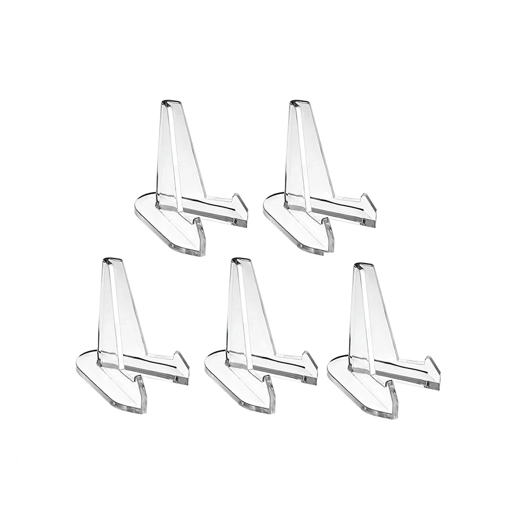 5 PCS Transparent Acrylic Coin Display Stand Triangular Row Small Easel Business Card Commemorative Coin Capsule Holder Display