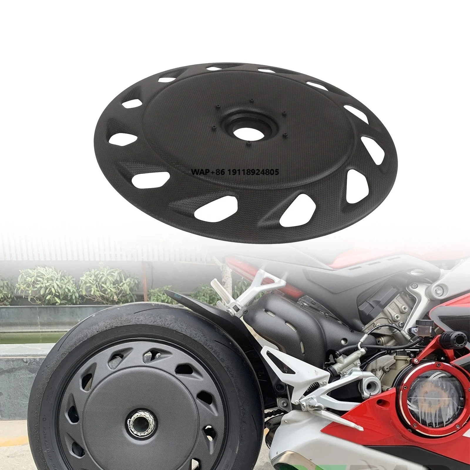

Motorcycle Matt Carbon Fiber Rear Wheel Cover for V4/V4S