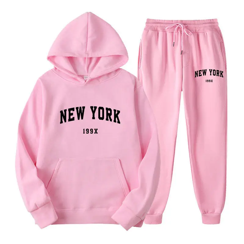 2025 men's and women's fashion casual sweater set trend hoodie set outdoor sports print pattern two hoodies hoodie size S-3XL
