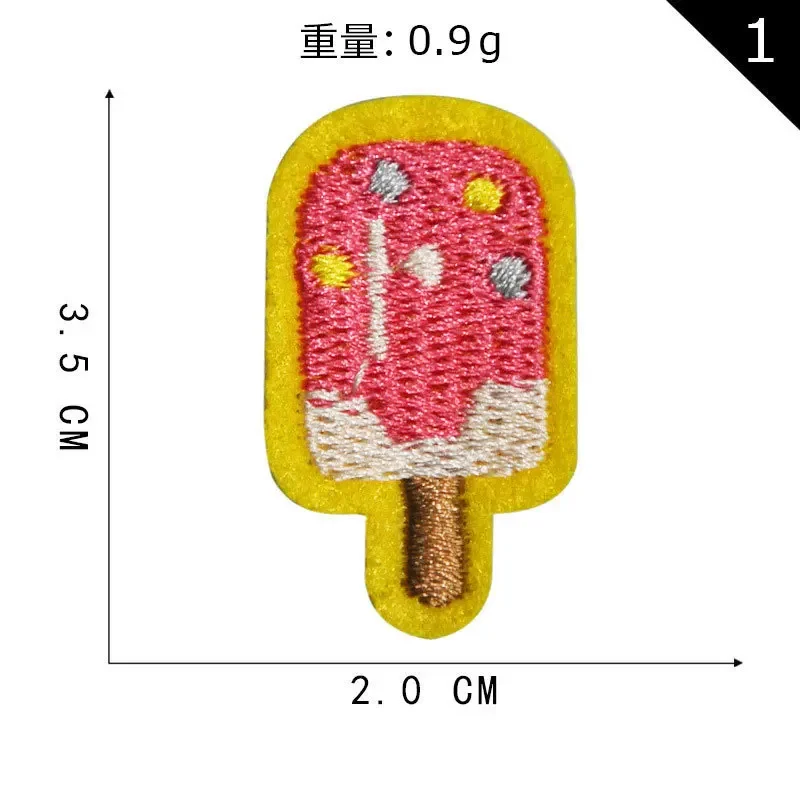 Donuts Candy Embroidery Applique Iron on Patches for Clothing Badge Fruit Chili Carrot Lollipop Sticker on Kids Clothes Patch