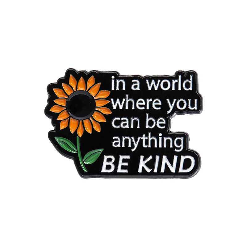 Cartoon fun letter sunflower Enamel Pin Simple men's and women's brooch Shirts, jeans, backpacks, accessories, anime badges