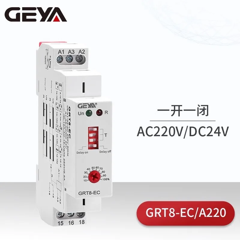 

GEYA GRT8-EC power on delay disconnection time relay AC 220V adjustable 24V can replace NTE8