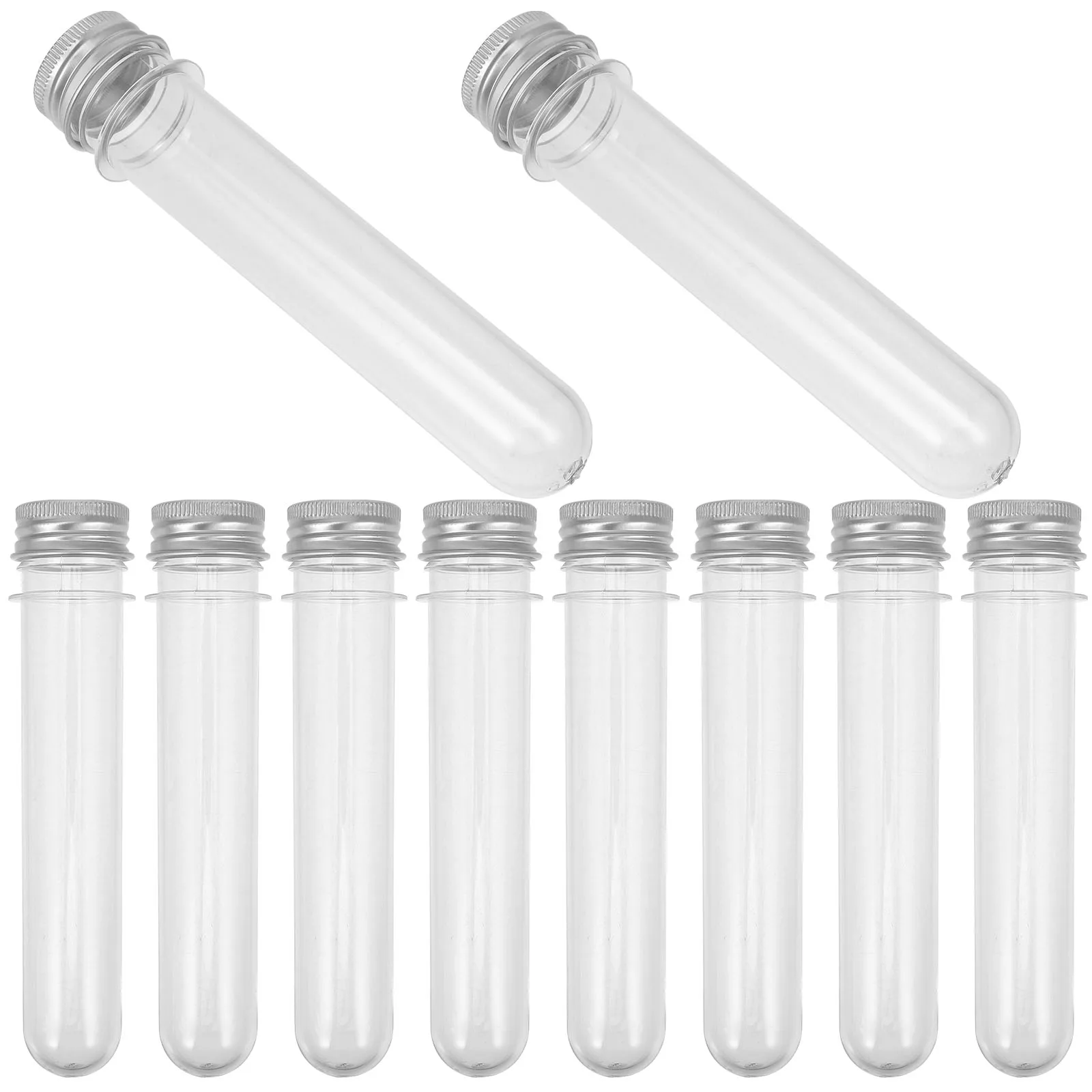 

10pcs Candy Boxes 40ml Silver Test Tubes Clear Portable Party Containers Wedding Gifts Storage Tubes Household Supplies