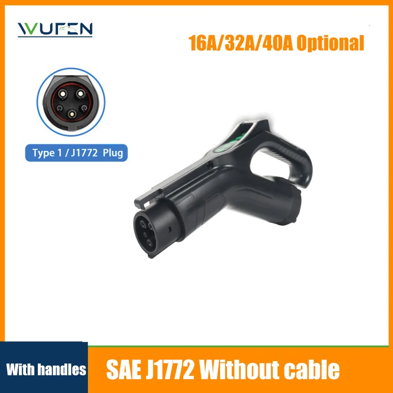 

WUFEN EV Charger Plug SAE J1772 Connector Type 1 80A 60A 32A 7KW 16A for Electric Car Vehicle Charging Station EVSE Wallbox