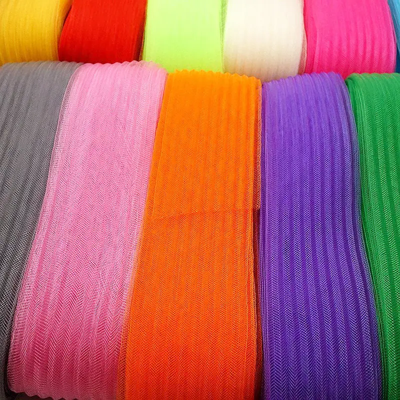 25/50 Yards Stiff Polyester Horsehair Braid for Boning Sewing Wedding Bridal Dress Dance Formal Dress Crinoline Mesh Crafts