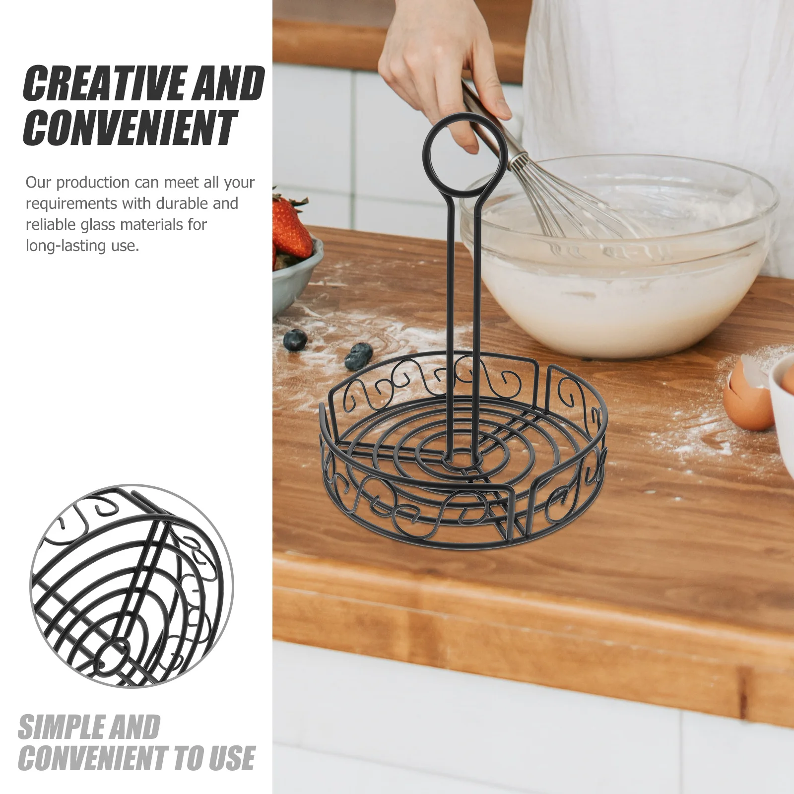 

Metal Wire Fruit Basket Iron Handle Storage Organizer for Fruits Snacks Vegetables Home Decor Metal Wire Fruit Basket