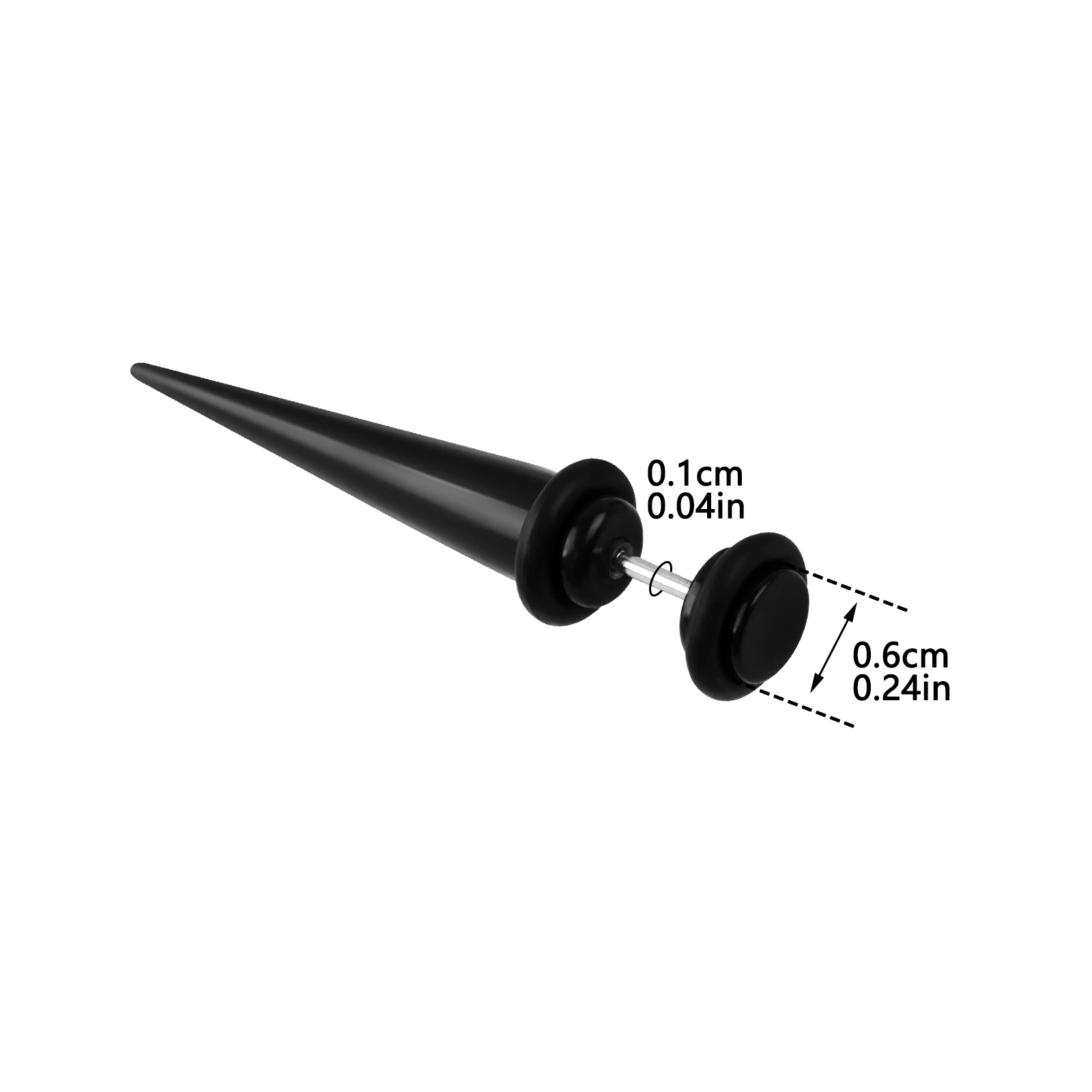 1Pair Acrylic Earrings Ear Cone Creative Earrings Fake Ear Expander Ear Stretcher Punk Piercing Jewelry for Man and Woman