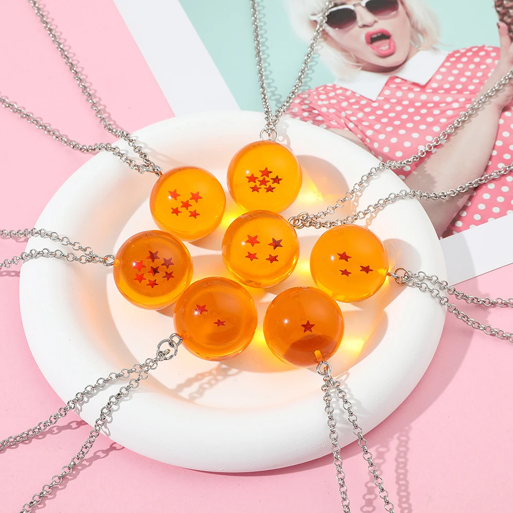 Dragon Ball Series 1-7 Planet Necklace, Goku Ball Pendant Metal Necklace for Men and Women Cosplay Accessories view 6