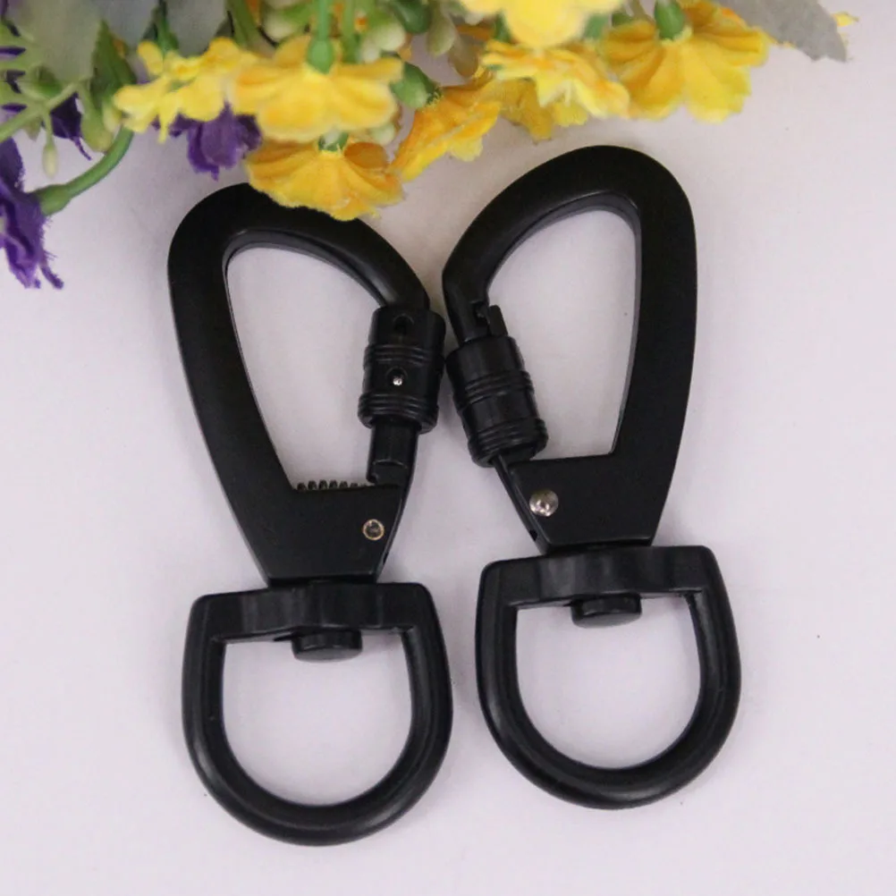 2 قطعة سبائك الزنك الأسود المفاجئة هوك المفاتيح مشبك مشبك دوار لأكياس الأمتعة زجاجات مياه التخييم في الهواء الطلق التنزه #4