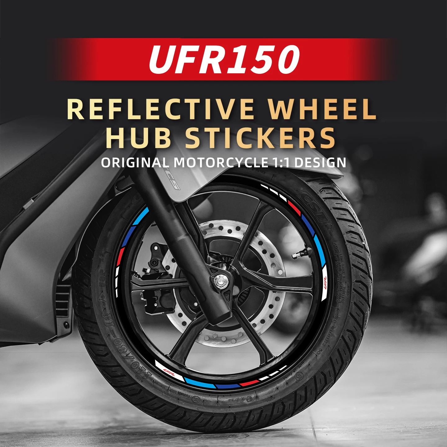 

Used For HAOJUE UFR150 2025 Motorcycle Wheel Rim Area Reflective Hub Protection Decorative Stickers Kits Can Choose Color