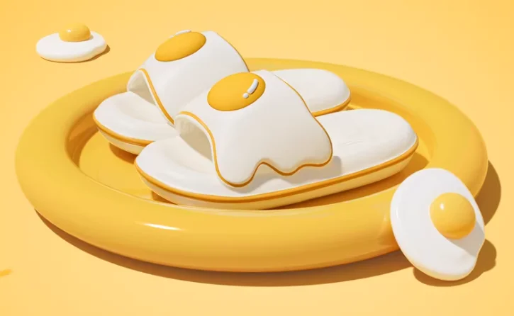 

Cute Egg Yolk Design Slippers | Unisex Thick-Soled Anti-Slip Cushioned Height-Boosting Slippers for Home & Outdoor Use