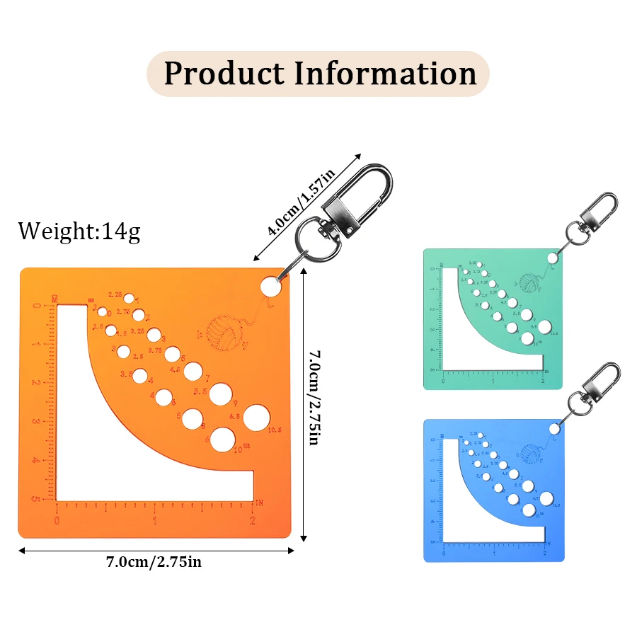 Sewing Knitting Ruler Gauge Knitting Calculator Density Ruler DIY Weaving Measuring Tools knitters Ruler with Threader Cutter