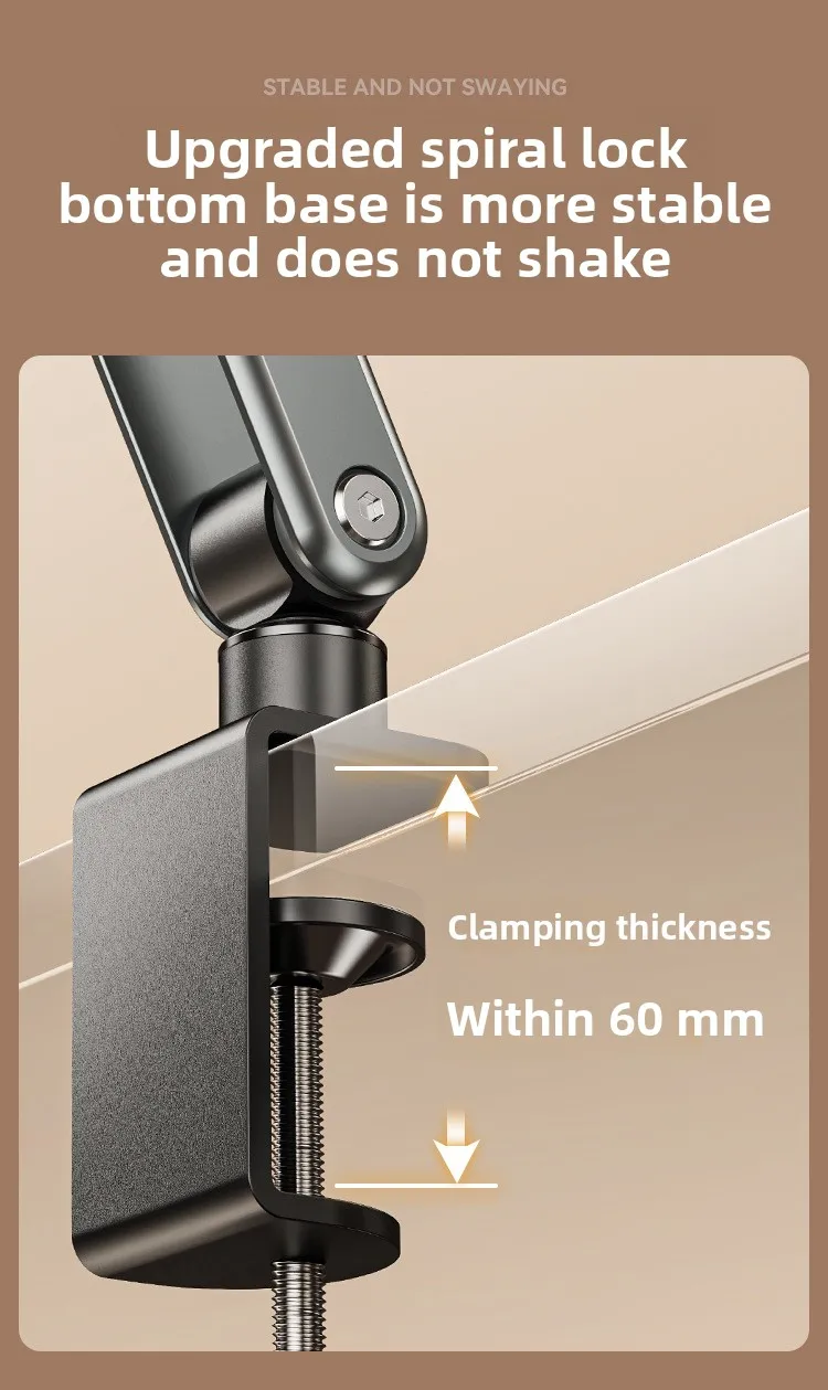 Faltbarer Aluminium-Legierung Tischständer 360° ° Drehbarer Halter für Handy und Tablet, Live-Streaming, Videoaufnahmen, Overhead-Aufnahmen – Detail 5
