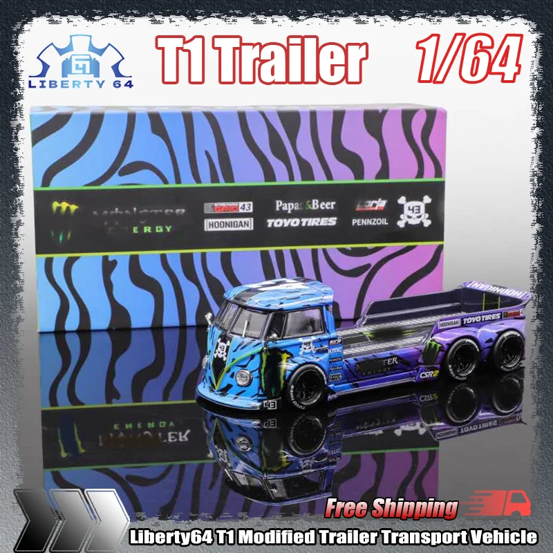

Liberty64 1:64 T1 модифицированный прицеп, транспортный автомобиль, имитация сплава, миниатюрная литая модель автомобиля, индивидуальная игрушка, подарочная коллекция