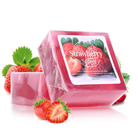 B+Fruit Strawberry Soap Plant Essential Oil Soap Deep Cleansing Handmade Soap for Cleansing and Bathing Portable Soap for Travel