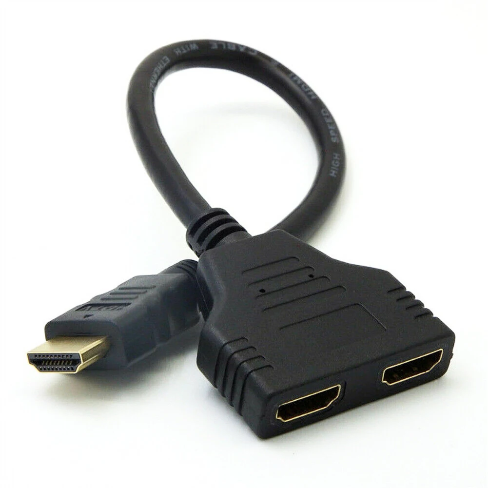 HDMI Splitter Cable 1 Male To Dual HDMI 1.4 2 Female Adapter 1In2 Out HD Video Y Converter For LCD Monitor Projector DVD Player