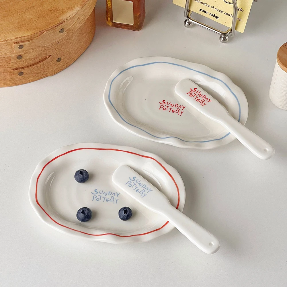 

Необычная керамическая тарелка для десерта, бытовая тарелка для соевого соуса для свадебного торта