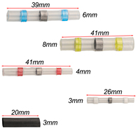 100pcs Solder Seal Sleeve Heat Shrink Butt Wire Connector Terminal Waterproof Shrinkage Sleeve Splice Wire Connectors Terminal