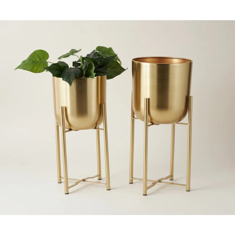 

Большой золотой металлический набор из 2 шт. для использования в помещении и на открытом воздухе со съемной подставкой и куполом для декора домашнего сада