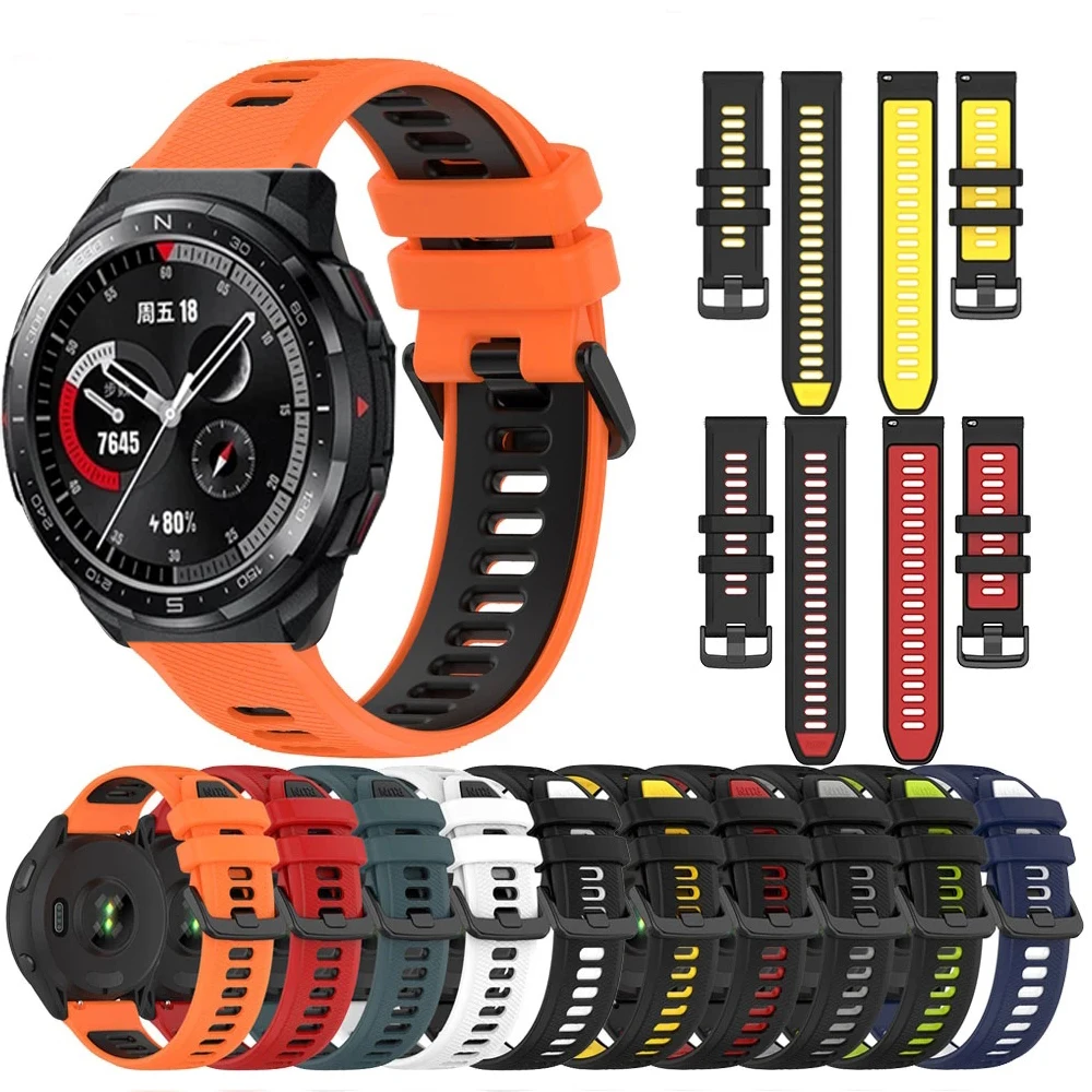 Sports Silicone Strap for HONOR Watch GS Pro Quick 20mm 22mm Breathable Wrist Wristband Accessorie