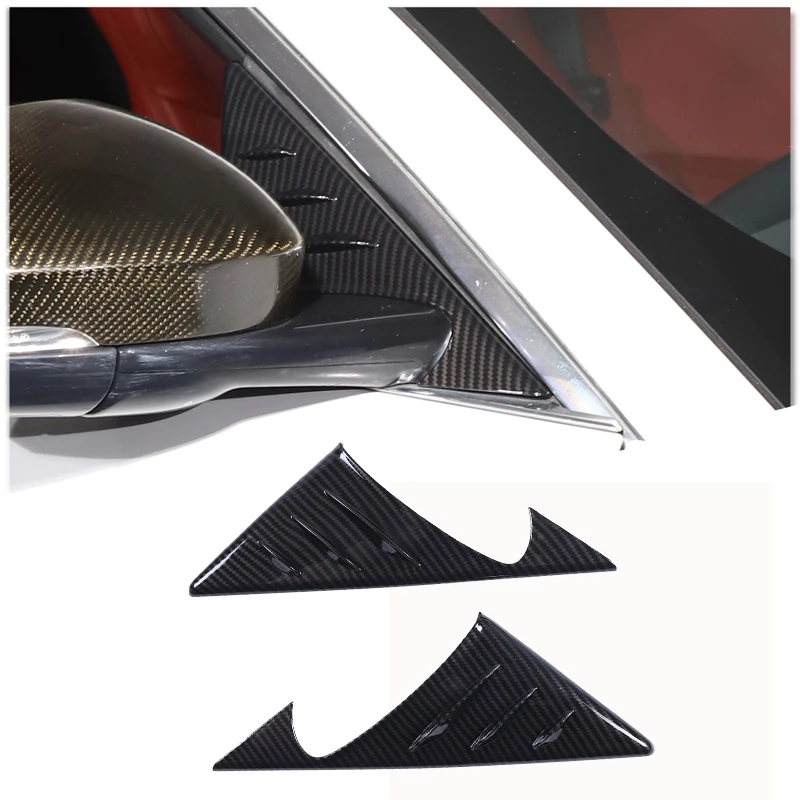 For Jaguar F-TYPE 2013-2023 ABS Carbon Fiber Car Rearview Mirror Side Window Spoiler Triangle Cover Trim Auto Accessories